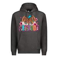 Charcoal Heather Periodt afro woman nail art Premium Hoodie - RanaPortraitStore