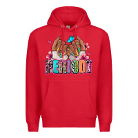 Red Periodt afro woman nail art Premium Hoodie - RanaPortraitStore