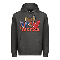 Charcoal Heather merica 4th of july hearts Premium Hoodie - BundleAndBundleShop