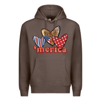 Coffee merica 4th of july hearts Premium Hoodie - BundleAndBundleShop