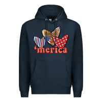Navy merica 4th of july hearts Premium Hoodie - BundleAndBundleShop