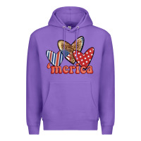 Purple merica 4th of july hearts Premium Hoodie - BundleAndBundleShop