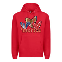 Red merica 4th of july hearts Premium Hoodie - BundleAndBundleShop