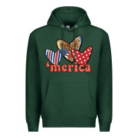 Sports Green merica 4th of july hearts Premium Hoodie - BundleAndBundleShop