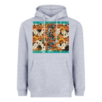 Heather Grey texas sunflower cactus cowhide Heavyweight Hoodie - Artiststas