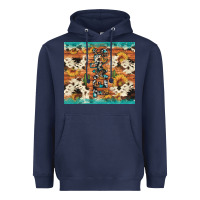 Navy texas sunflower cactus cowhide Heavyweight Hoodie - Artiststas