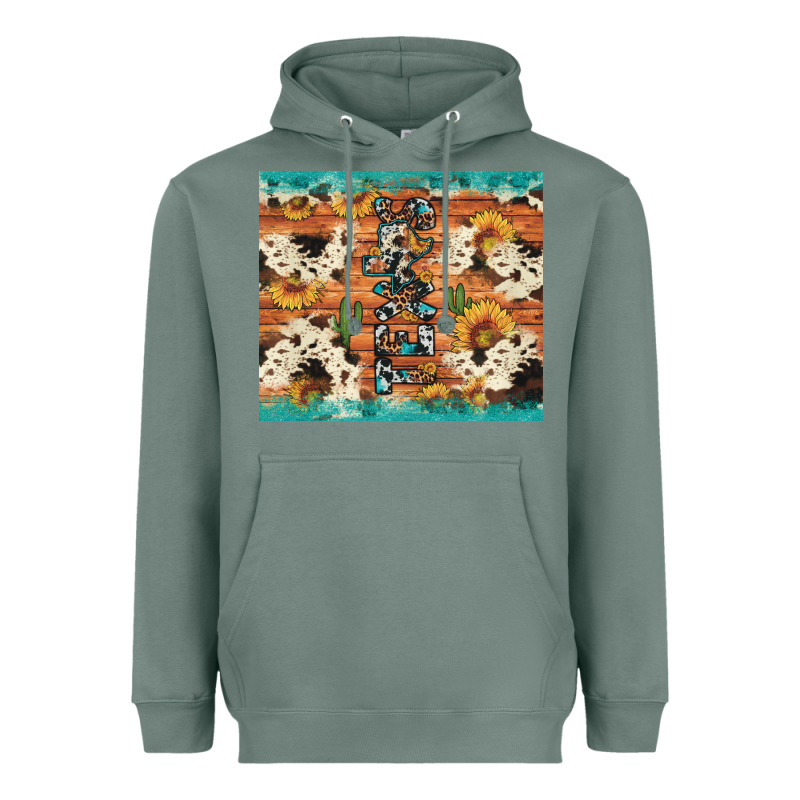 Texas Sunflower Cactus Cowhide Heavyweight Hoodie by Artiststas | Teevron