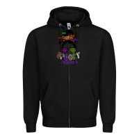 Black spooky mama Zipper Hoodie - SublimationCraftShop