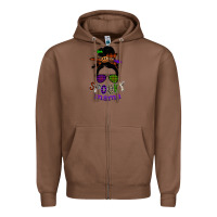 Chestnut spooky mama Zipper Hoodie - SublimationCraftShop