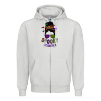 Dove Grey spooky mama Zipper Hoodie - SublimationCraftShop