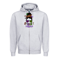 Heather Grey spooky mama Zipper Hoodie - SublimationCraftShop