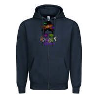 Navy spooky mama Zipper Hoodie - SublimationCraftShop