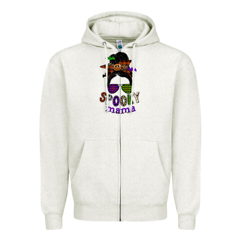 Spooky Mama Zipper Hoodie by SublimationCraftShop | Teevron