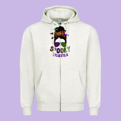 Spooky Mama Zipper Hoodie Designed By Sublimationcraftshop