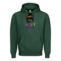 Sports Green spooky mama Zipper Hoodie - SublimationCraftShop