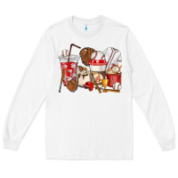 White Baseball coffee cups Long Sleeve Tee - HowdyJamesFarm