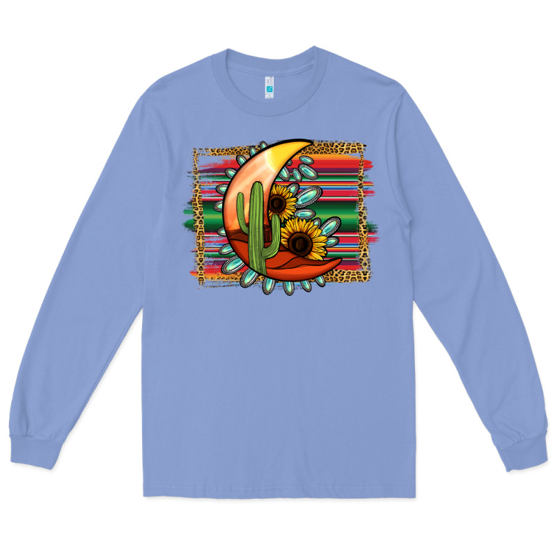 Desert Moon With Serape Background Long Sleeve Tee by Jasminsmagicworld | Teevron