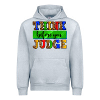 Heather Grey think before you judge Urban Hoodie - AdoDesignShop