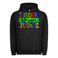 Pigment Black think before you judge Urban Hoodie - AdoDesignShop