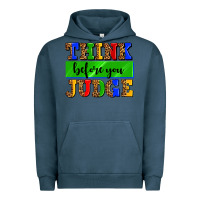 Pigment Midnight Navy think before you judge Urban Hoodie - AdoDesignShop