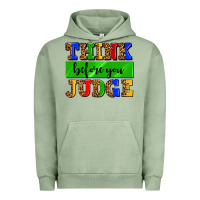 Pigment Oil Green think before you judge Urban Hoodie - AdoDesignShop