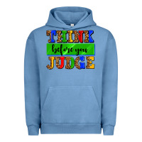 Pigment Pebble Blue think before you judge Urban Hoodie - AdoDesignShop