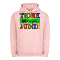 Pigment Salmon think before you judge Urban Hoodie - AdoDesignShop
