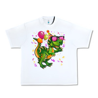 White birthday t rex pink Urban Heavy Tee - CowGirlArtShop