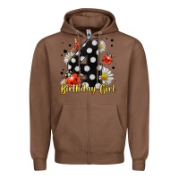 Chestnut ladybug birthday girl age 4 Zipper Hoodie - LillyAllenDesigns