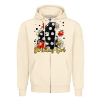 Sandshell ladybug birthday girl age 4 Zipper Hoodie - LillyAllenDesigns