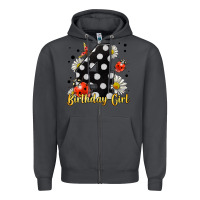 Smoke ladybug birthday girl age 4 Zipper Hoodie - LillyAllenDesigns