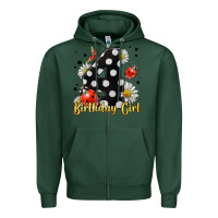 Sports Green ladybug birthday girl age 4 Zipper Hoodie - LillyAllenDesigns