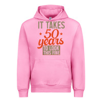 Fuchsia Pink 50 years old 50th birthday gifts for men and women Urban Hoodie - minhPixels