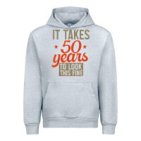 Heather Grey 50 years old 50th birthday gifts for men and women Urban Hoodie - minhPixels