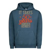 Pigment Midnight Navy 50 years old 50th birthday gifts for men and women Urban Hoodie - minhPixels