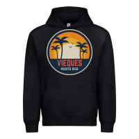 Black Vieques Puerto Rico Urban Hoodie - minhPixels