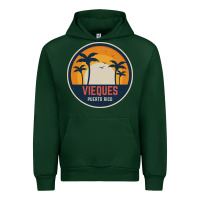 Forest Green Vieques Puerto Rico Urban Hoodie - minhPixels