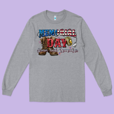 Memorial Day Honor Ans Remember Long Sleeve Tee Designed By Cowgirlartshop