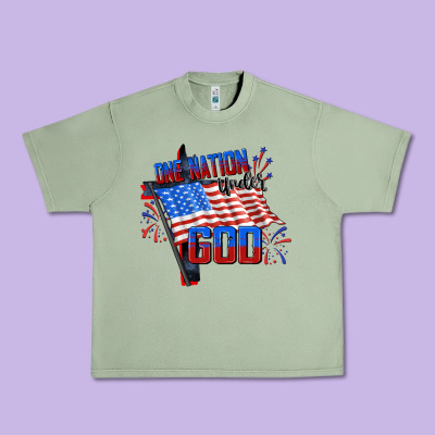 One Nation Under God Urban Heavy Tee Designed By Cowgirlartshop