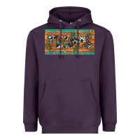 Plum texas sunflower cactus cowhide leopard licence plate Heavyweight Hoodie - Artiststas