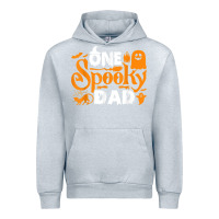 Heather Grey one spooky dad funny cat boo dad halloween costume design t shirt Urban Hoodie - minhPixels