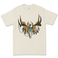 Bone boho deer skull sunflowers and gemstone Premium Tee - RanaPortraitStore