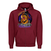 Burgundy Happy Halloween Zipper Hoodie - SublimationCraftShop