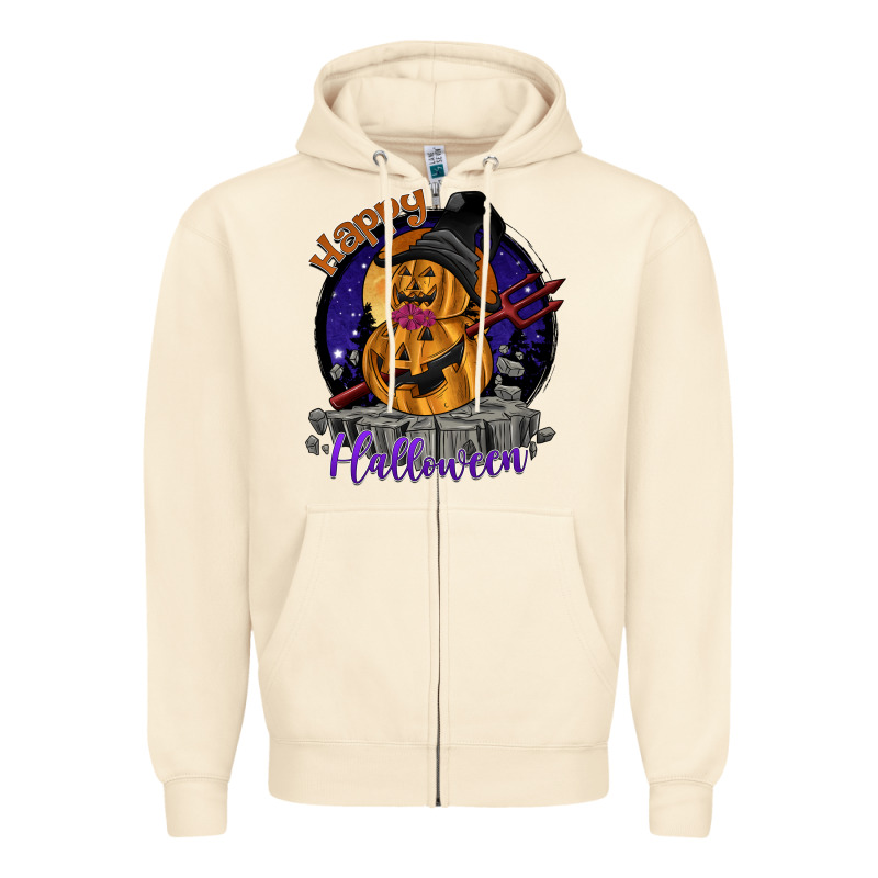 Happy Halloween Zipper Hoodie by SublimationCraftShop | Teevron