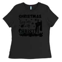 Black Christmas Begins With Christ Ladies Tee - Bettercallsaul