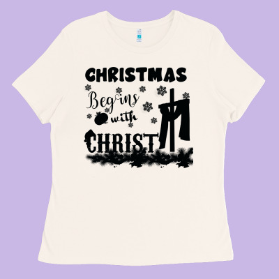Christmas Begins With Christ Ladies Tee Designed By Bettercallsaul