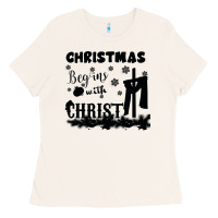Bone Christmas Begins With Christ Ladies Tee - Bettercallsaul
