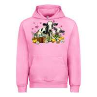 Fuchsia Pink easter cows with chicks Urban Hoodie - AdoDesignShop