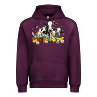 Mauve Wine easter cows with chicks Urban Hoodie - AdoDesignShop