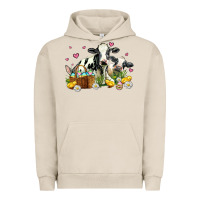 Pigment French Oak easter cows with chicks Urban Hoodie - AdoDesignShop
